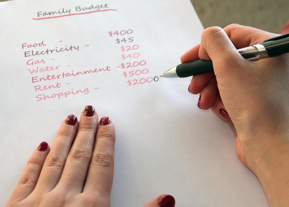 Income distribution can be managed by adjusting a household budget.