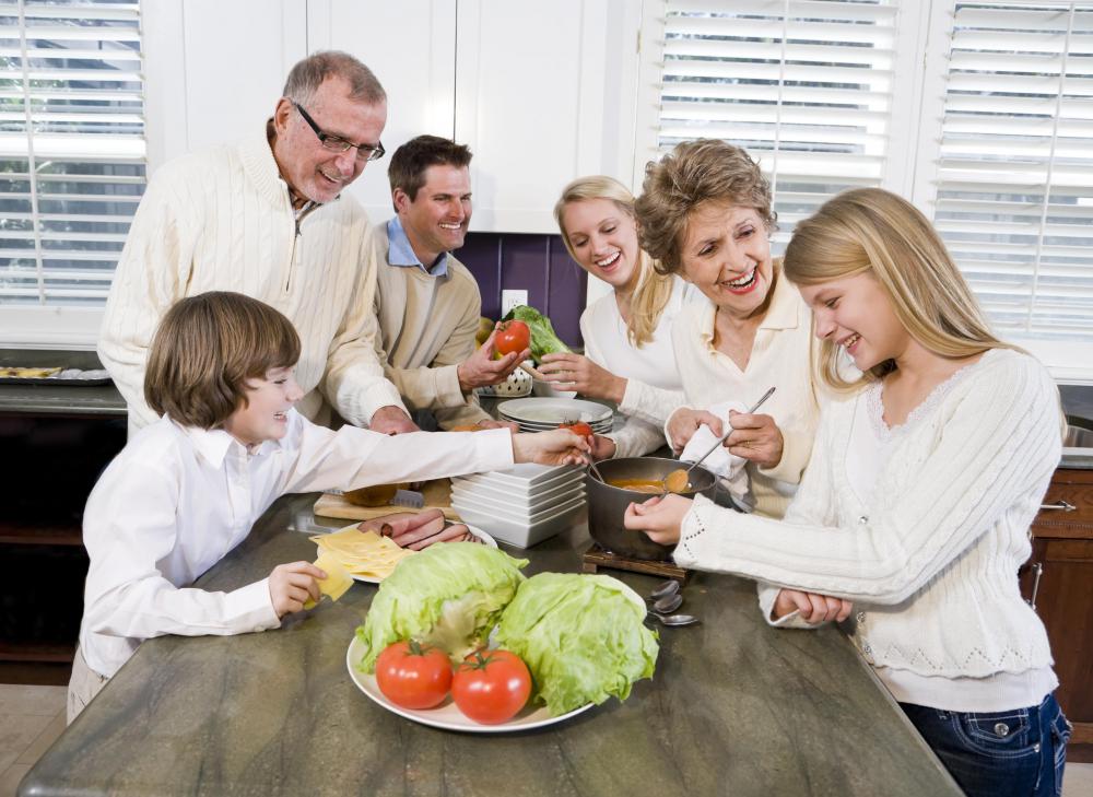 In some cases, several generations may live together in the same home.