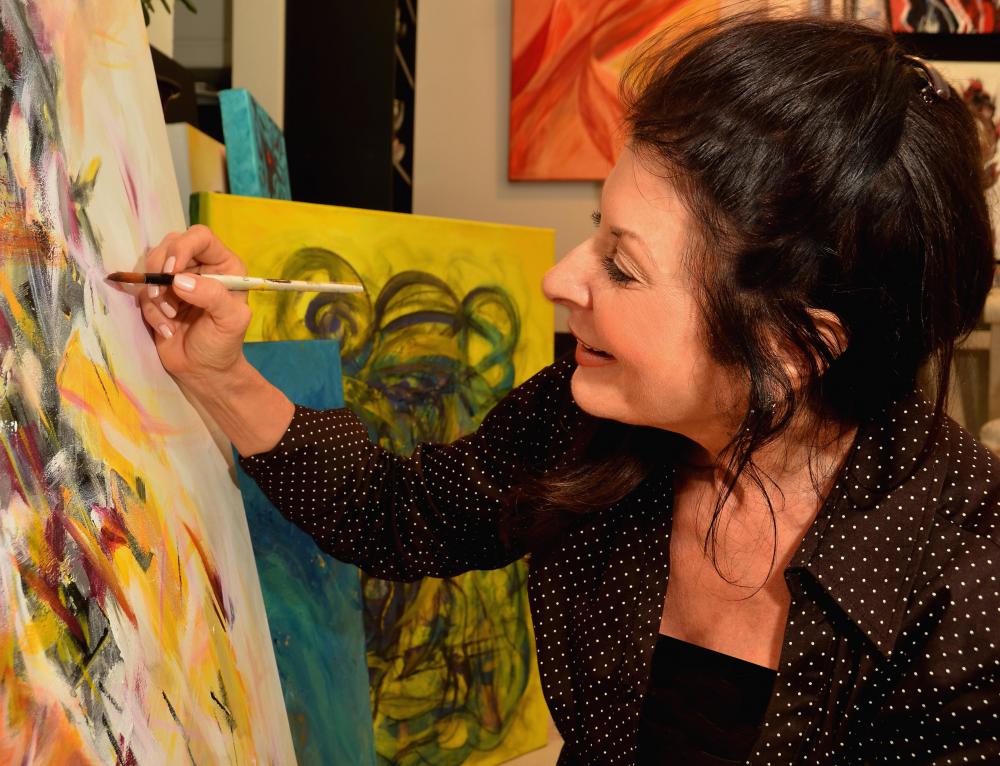 Some artists may demonstrate their skills live during a Second Saturday event.