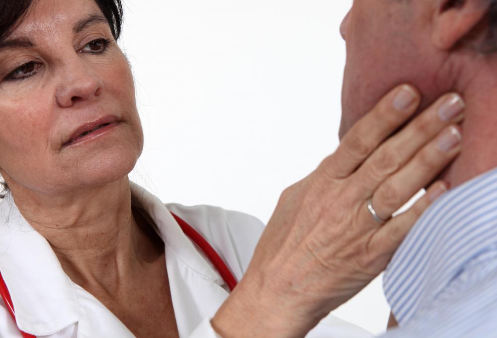 The pulse can be taken by placing fingers over the carotid artery.
