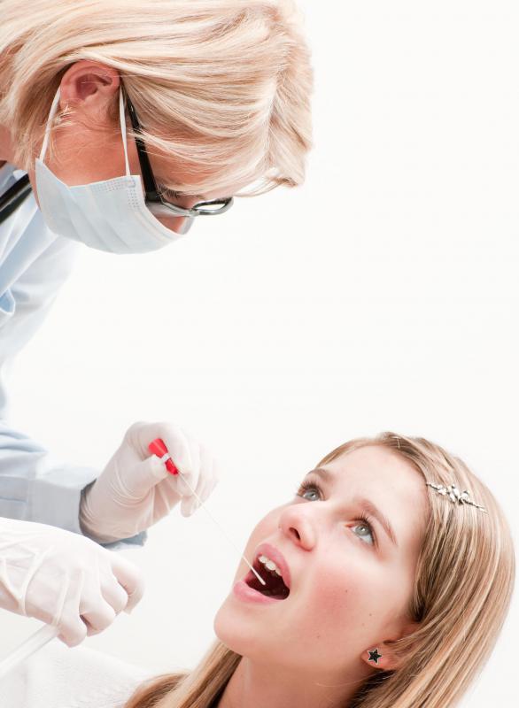A throat swab may be conducted to detect the presence of atypical cells.