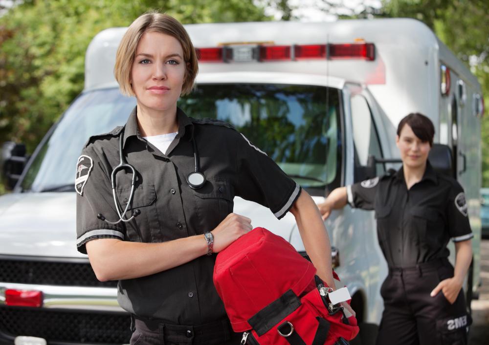 Ambulances are equipped with EMTs.