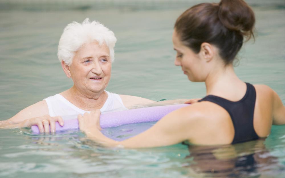 Exercising in the water puts little stress on the joints and bones.