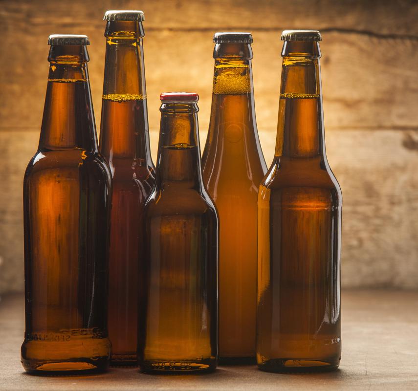 A bottle has a neck much narrower than the body of the bottle, with a lipped mouth to facilitate pouring without spilling.
