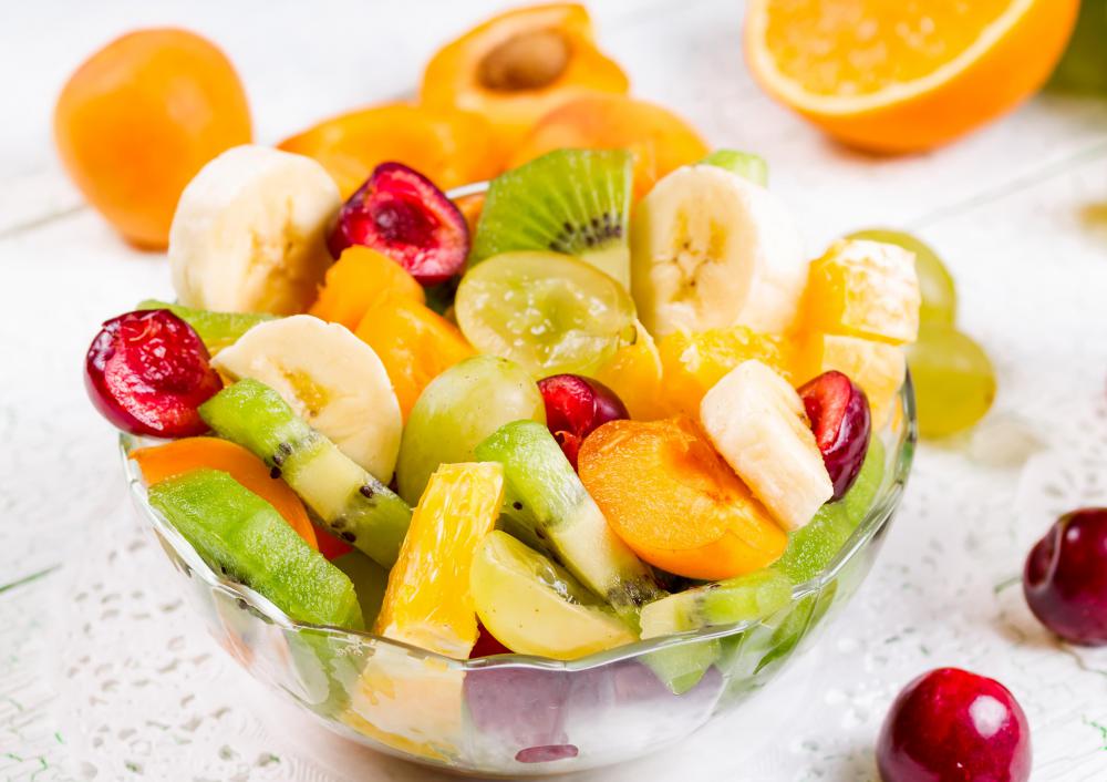 Fruit salads are a healthy dish that is great anytime of the day.