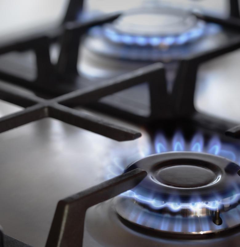 Gas stovetop.