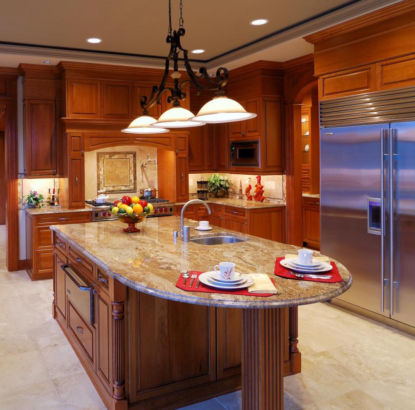 Granite countertops are a durable and elegant feature for a gourmet kitchen.