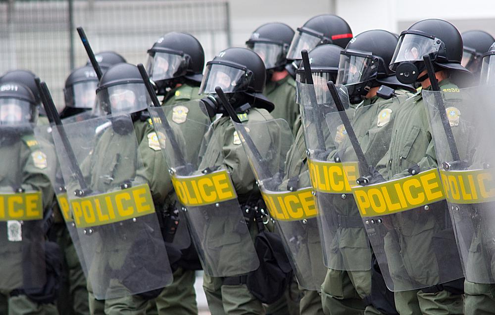 A large city's police force might be called in to the scene of a riot.