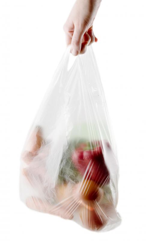 Polyethylene, a type of polyolefin, is often used in plastic grocery bags.