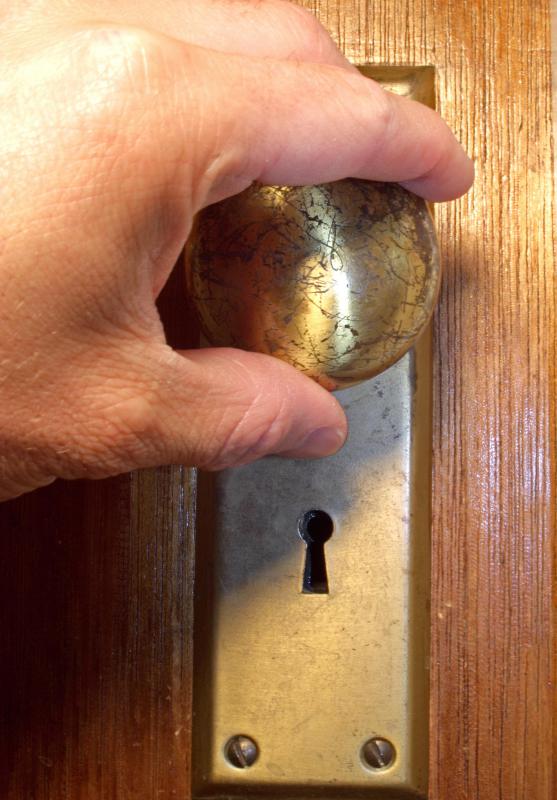 A warded lock uses a set of plates inside the lock which face outwards, rather than running parallel to the side of a skeleton key.