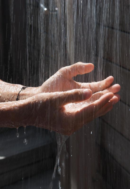 A Scottish shower is a therapeutic water treatment in which users stand in an enclosed shower stall while either a trained therapist or an automated valve system alternates hot and cold water sprays.