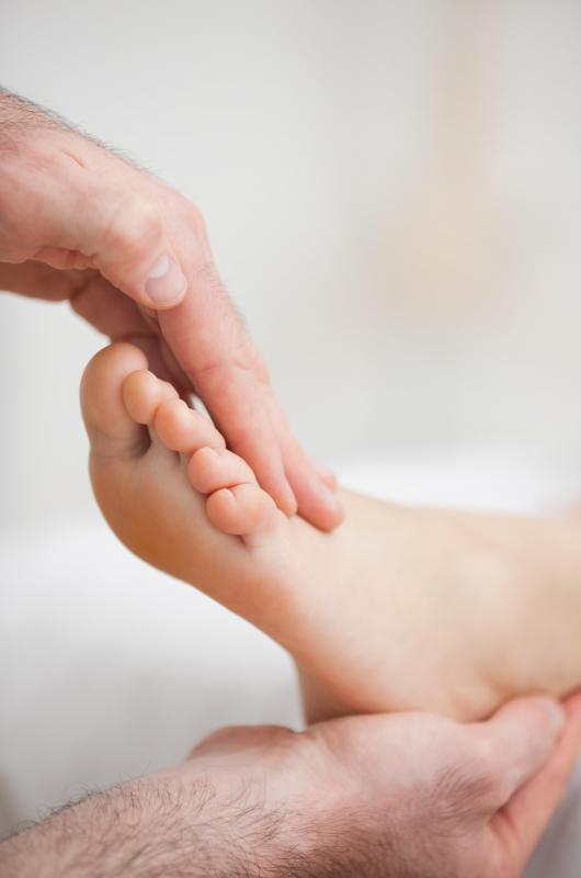 A foot massage is a common component of a medicure.