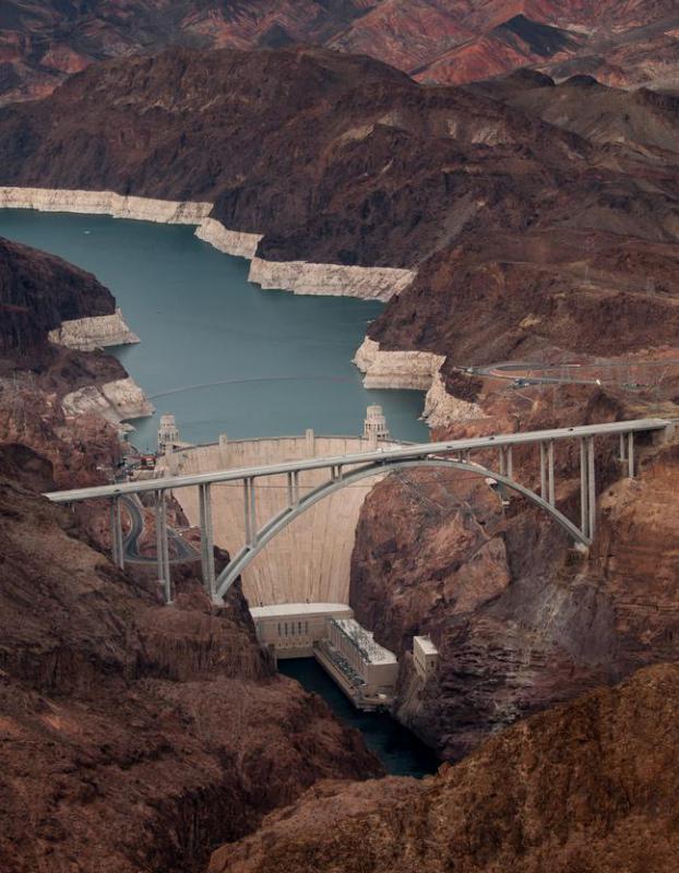 The Hoover Dam is an example of a hydroelectric power source.
