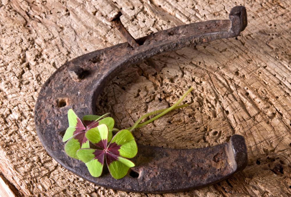 In Celtic tradition, the horseshoe and four-leaf clover are talismans thought to bring good luck.