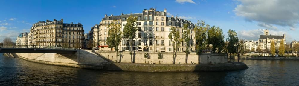The Cathedral of Notre-Dame de Paris is on the Île de la Cité.