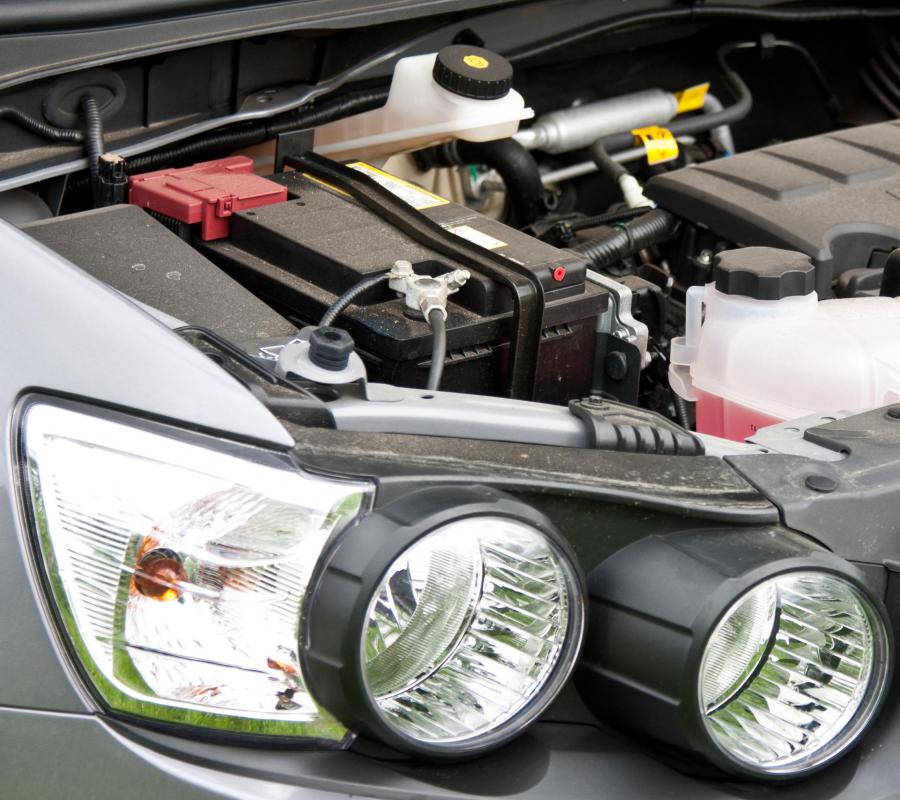 Car battery in situ.