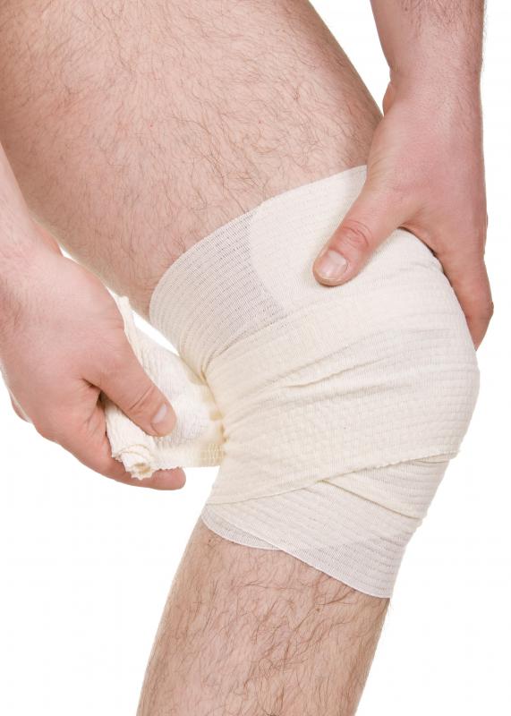 Compression bandages may be helpful in treating a knee fracture.