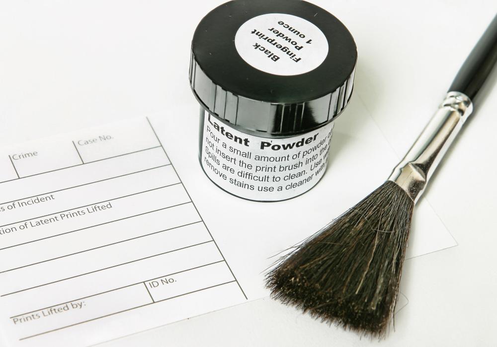 Latent fingerprinting powder is typically available in black, white, green, orange and bright pink.