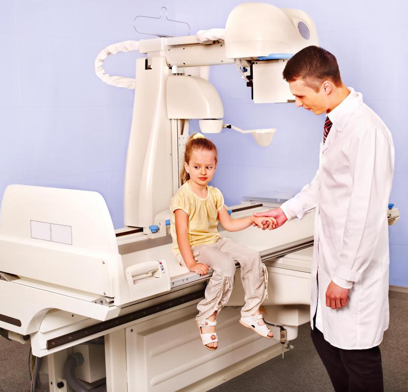 A child will most likely be diagnosed with an epiphyseal line from an X-ray.