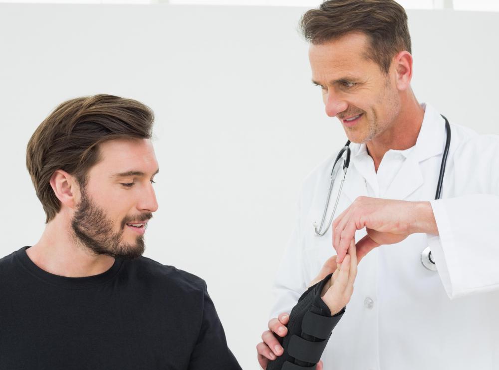 Physical therapy may be helpful in relieving discomfort associated with sprains.