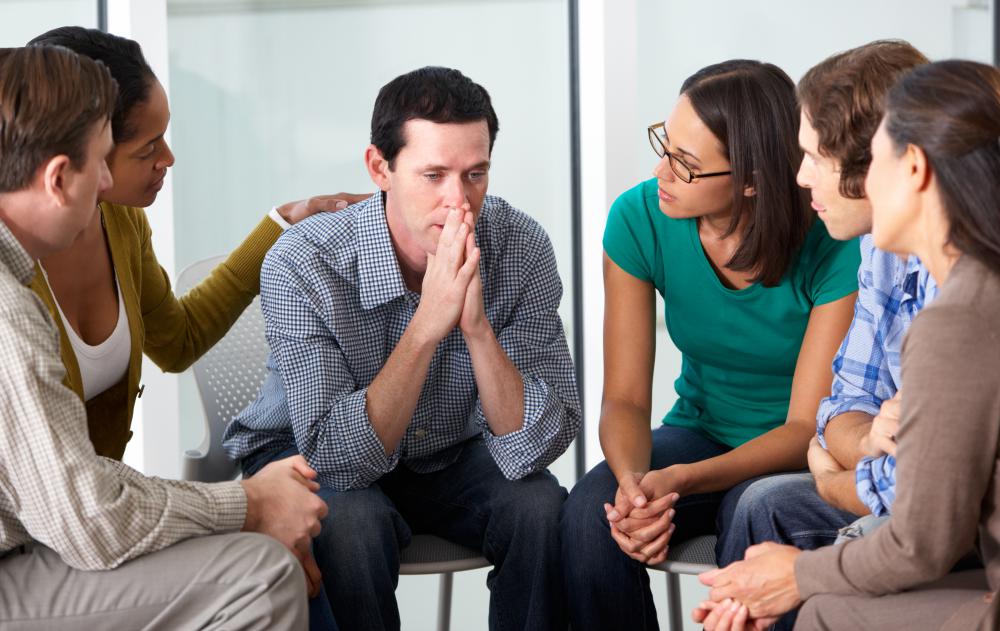 Group therapy allows people with similar issues to interact.