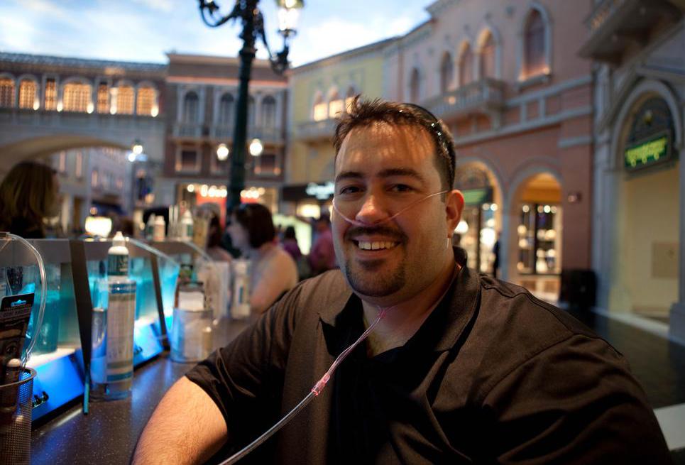 Guests pay a per-minute fee to inhale oxygen at an oxygen bar.