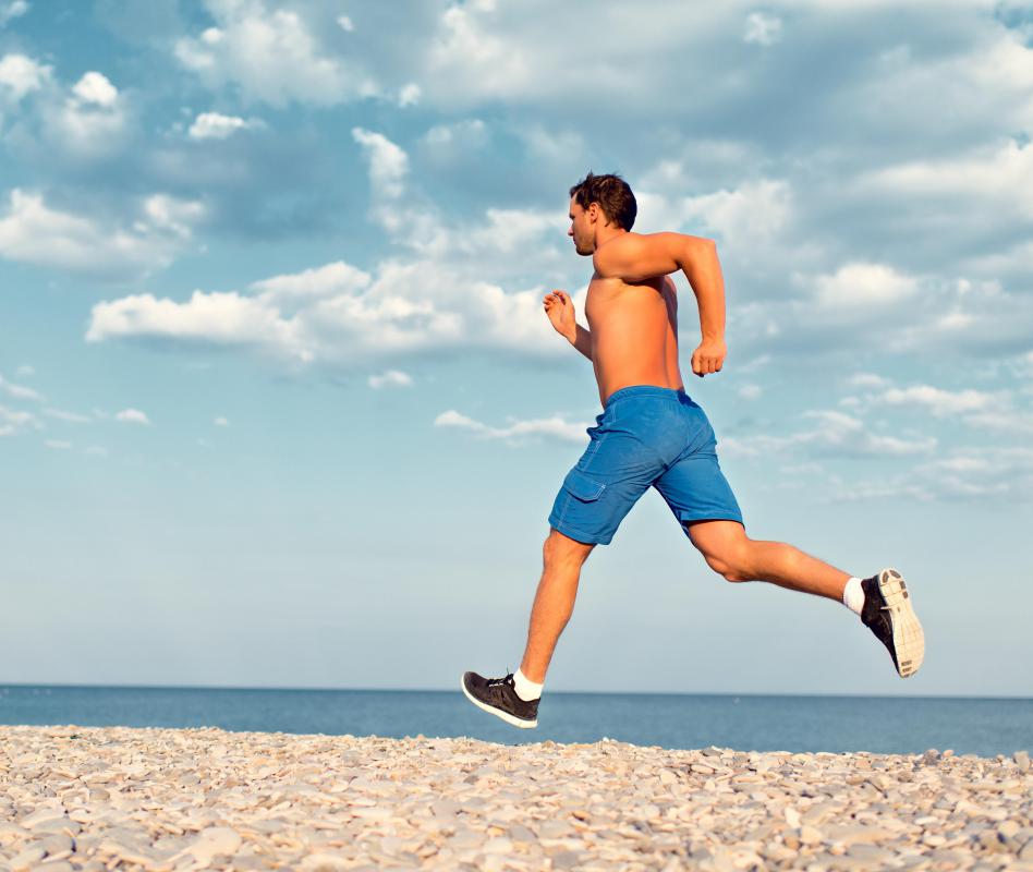 An aquathlon combines running and swimming.
