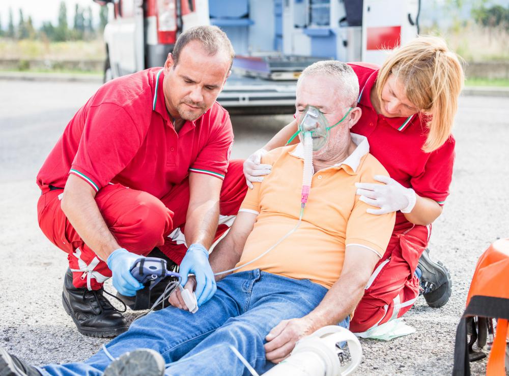 A medical trolley may be need to transfer a patient to an ambulance.