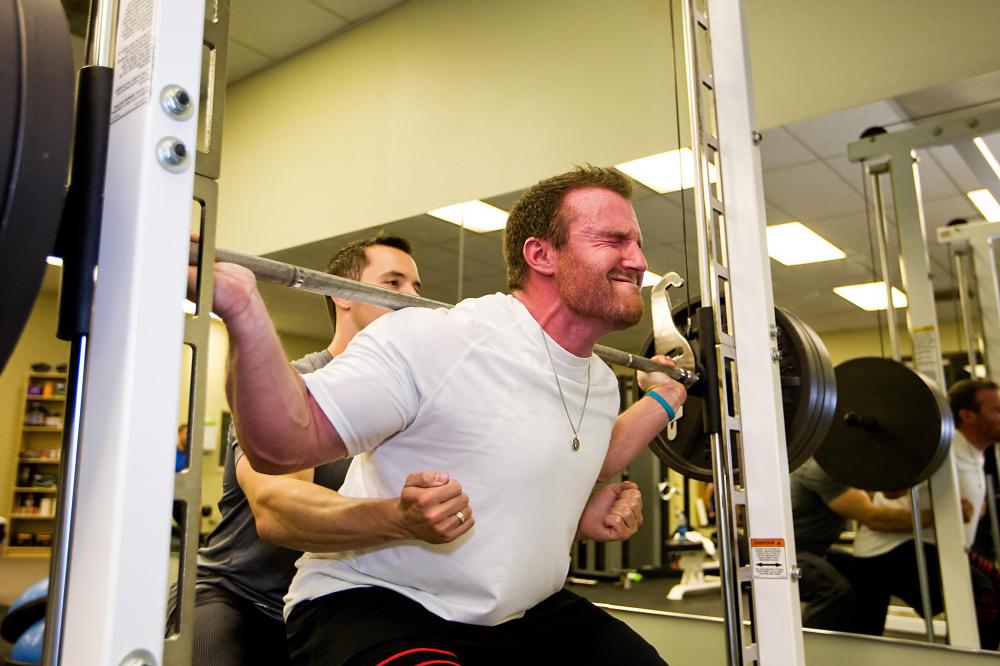 Weightlifters can be prone to bicep tears.