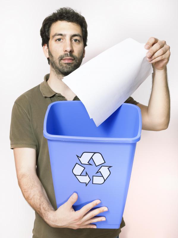 Paper is often de-inked and shredded to make new paper.
