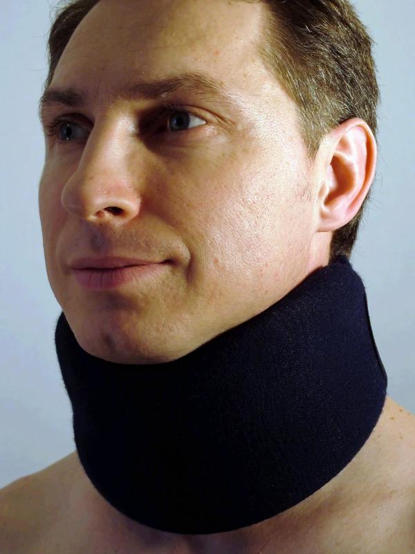 A patient will wear a cervical collar for several weeks following a cervical spinal fusion.