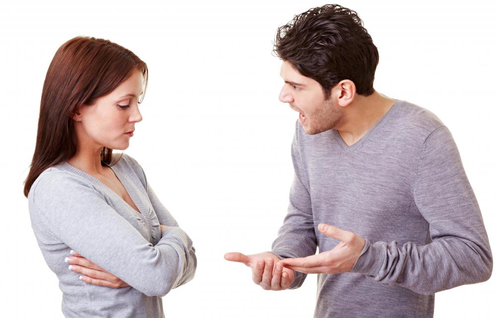 A man yelling at his spouse.