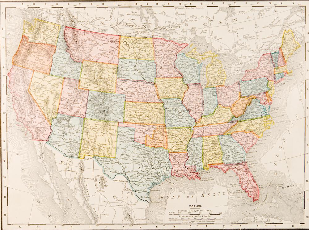 A modern map of the United States.