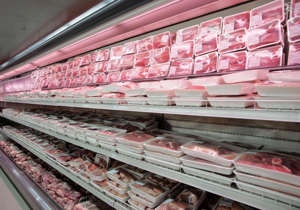 Meat department at a supermarket.