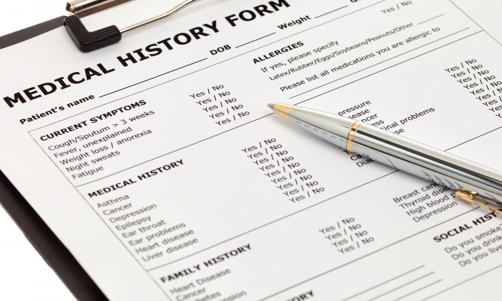 The medical history form is considered a private document.