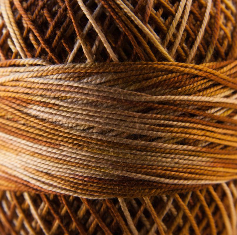 Mercerized cotton is common in tatting.
