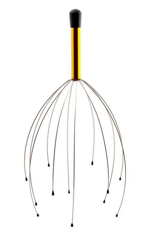 A scalp massager may be used to help relieve stress.