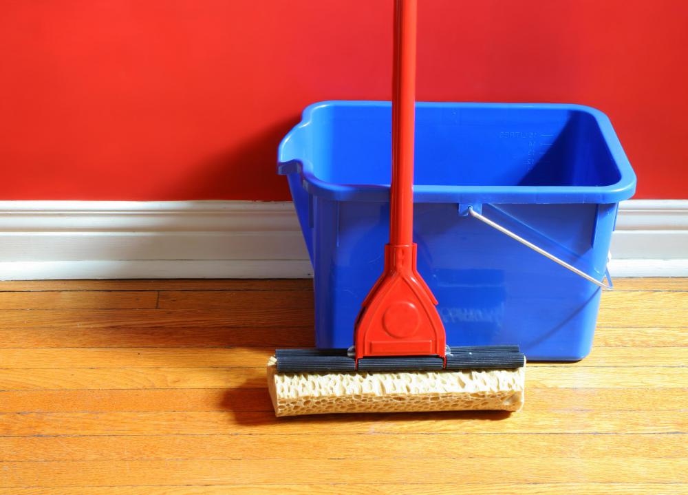 A damp mop is a great way to clean a hardwood floor.