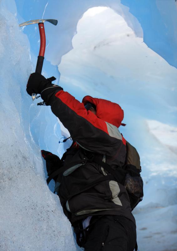 Mountain climbers often use ice axes for vertical climbing.