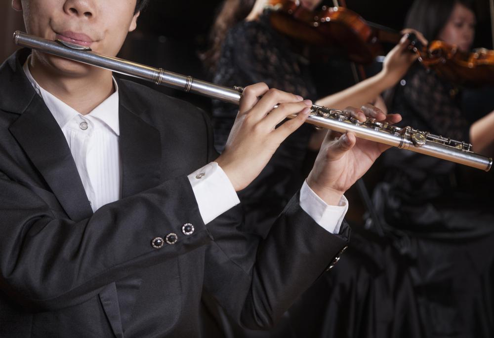 The flute is a wind instrument that is often made of metal.