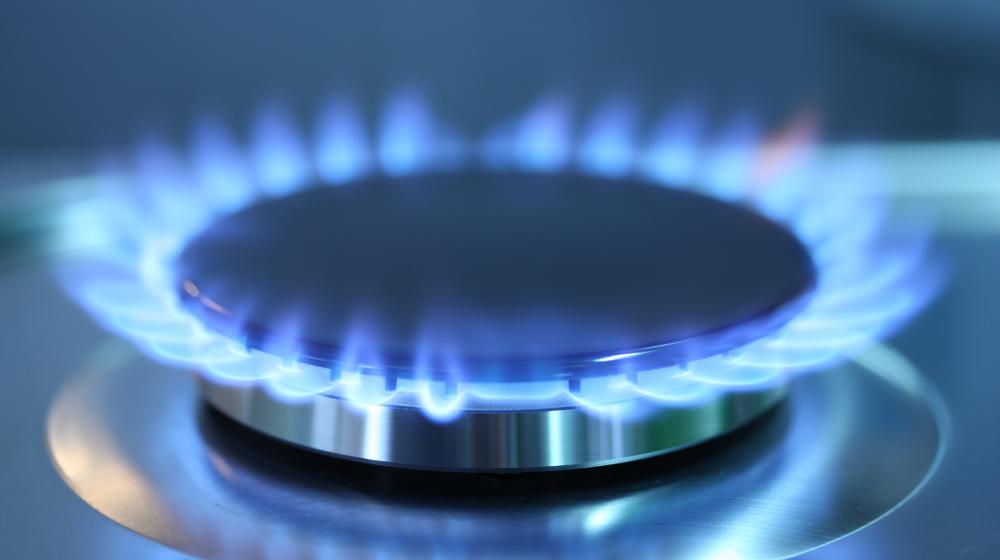 A natural gas stove burner.