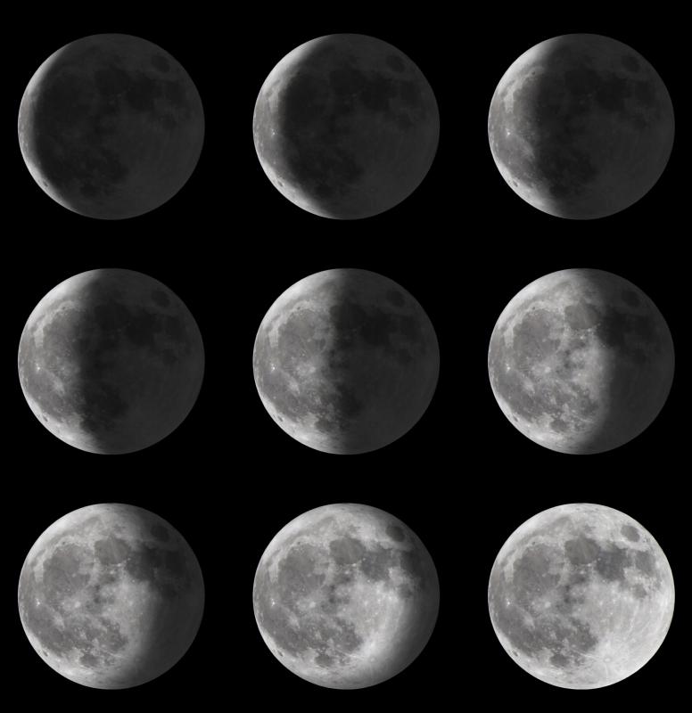 The phases of the Moon form the basis of a lunar calendar.