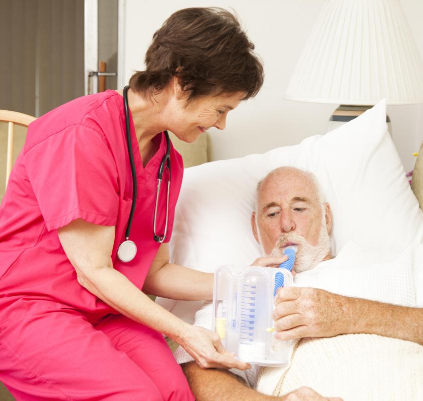 Spirometers are used to calculate the life expectancy of an emphysema patient.