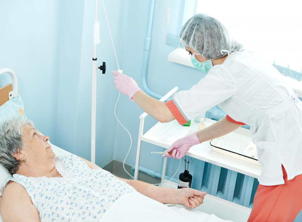 An IV may be administered to decrease a patient's pain levels.