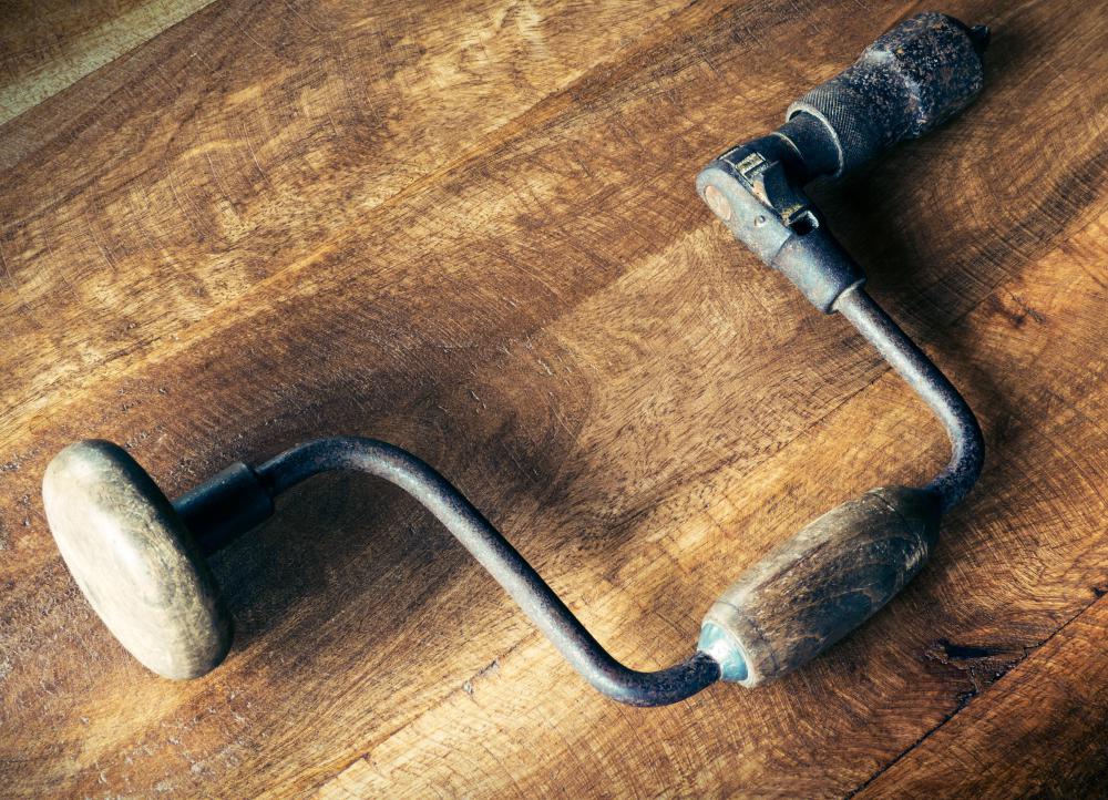 Old-fashioned hand drills are rarely used anymore.