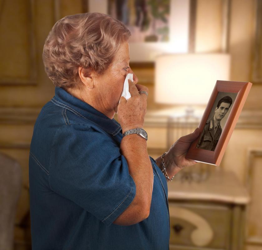 The death of a spouse may make their partner cry.
