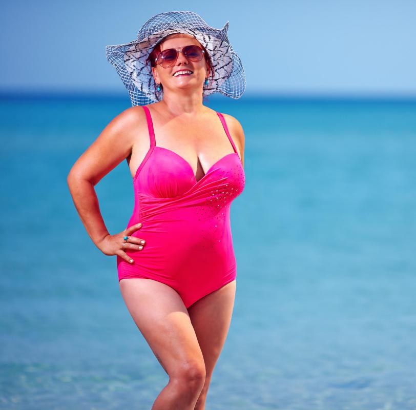 Some bathing suits contain built-in gel bras.