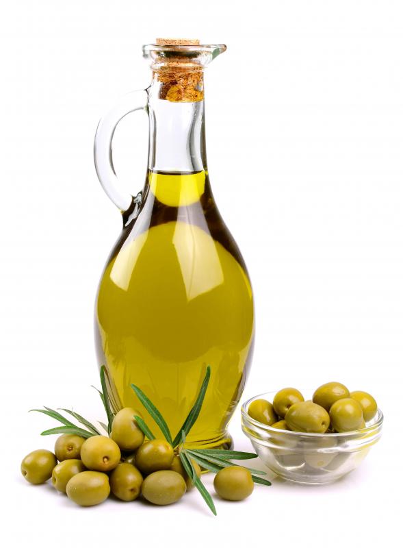 Olive oil is used in hot oil treatments for the hair.