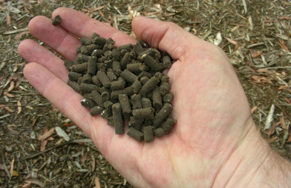 Organic fertilizer pellets.