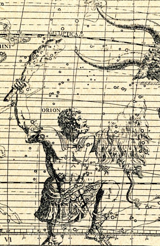 Constellations, such as the one that depicts Orion the Hunter, inspired many ancient myths.